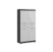 Midischrank >Scout< in Rauchsilber/Weiß hochglanz - 74x141x31cm (BxHxT)