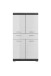 Midischrank >Scout< in Rauchsilber/Weiß hochglanz - 74x141x31cm (BxHxT)