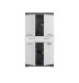 Midischrank >Scout< in Rauchsilber/Weiß hochglanz - 74x141x31cm (BxHxT)