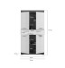 Midischrank >Scout< in Rauchsilber/Weiß hochglanz - 74x141x31cm (BxHxT)