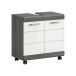 Waschbeckenunterschrank >Scout< in Rauchsilber/Weiß hochglanz - 60x60x34 (BxHxT)