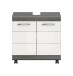Waschbeckenunterschrank >Scout< in Rauchsilber/Weiß hochglanz - 60x60x34 (BxHxT)