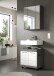 Waschbeckenunterschrank >Scout< in Rauchsilber/Weiß hochglanz - 60x60x34 (BxHxT)