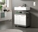 Waschbeckenunterschrank >Scout< in Rauchsilber/Weiß hochglanz - 60x60x34 (BxHxT)