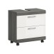 Waschbeckenunterschrank >Scout< in Rauchsilber/Weiß hochglanz - 60x60x34 (BxHxT)