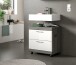 Waschbeckenunterschrank >Scout< in Rauchsilber/Weiß hochglanz - 60x60x34 (BxHxT)