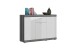 Kommode >Scout< in Rauchsilber/Weiß hochglanz - 120x85x37cm (BxHxT)