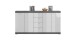 Kommode >Scout< in Rauchsilber/Weiß hochglanz - 165x85x37cm (BxHxT)
