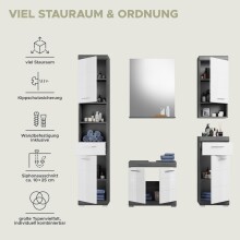 Badezimmer-Set >Scout< in Rauchsilber/Weiß hochglanz - 164x191x34cm (BxHxT)