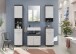 Badezimmer-Set >Scout< in Rauchsilber/Weiß hochglanz - 164x191x34cm (BxHxT)