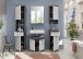 Badezimmer-Set >Scout< in Rauchsilber/Weiß hochglanz - 164x191x34cm (BxHxT)