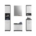 Badezimmer-Set >Scout< in Rauchsilber/Weiß hochglanz - 164x191x34cm (BxHxT)