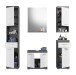 Badezimmer-Set >Scout< in Rauchsilber/Weiß hochglanz - 164x191x34cm (BxHxT)