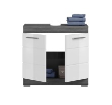 Badezimmer-Set >Scout< in Rauchsilber/Weiß hochglanz - 112x191x34cm (BxHxT)