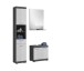 Badezimmer-Set >Scout< in Rauchsilber/Weiß hochglanz - 112x191x34cm (BxHxT)