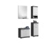 Badezimmer-Set >Scout< in Rauchsilber/Weiß hochglanz - 112x191x34cm (BxHxT)