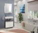 Badezimmer-Set >Scout< in Rauchsilber/Weiß hochglanz - 60x191x34cm (BxHxT)