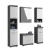 Badezimmer-Set >Scout< in Rauchsilber/Weiß hochglanz - 164x191x34cm (BxHxT)