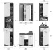 Badezimmer-Set >Scout< in Rauchsilber/Weiß hochglanz - 164x191x34cm (BxHxT)