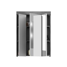 Badezimmer-Set >Scout< in Rauchsilber/Weiß hochglanz - 112x191x34cm (BxHxT)
