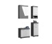 Badezimmer-Set >Scout< in Rauchsilber/Weiß hochglanz - 112x191x34cm (BxHxT)