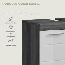 Badezimmer-Set >Scout< in Rauchsilber/Weiß hochglanz - 60x191x34cm (BxHxT)