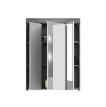 Badezimmer-Set >Scout< in Rauchsilber/Weiß hochglanz - 60x191x34cm (BxHxT)