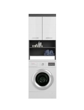 Badezimmer-Set >Scout< in Rauchsilber/Weiß hochglanz - 190x191x34cm (BxHxT)