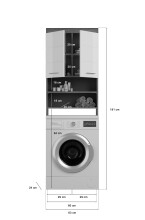 Badezimmer-Set >Scout< in Rauchsilber/Weiß hochglanz - 190x191x34cm (BxHxT)
