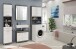 Badezimmer-Set >Scout< in Rauchsilber/Weiß hochglanz - 190x191x34cm (BxHxT)