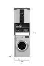 Badezimmer-Set >Scout< in Rauchsilber/Weiß hochglanz - 190x191x34cm (BxHxT)