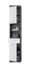 Badezimmer-Set >Scout< in Rauchsilber/Weiß hochglanz - 190x191x34cm (BxHxT)