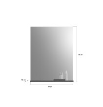 Badezimmer-Set >Scout< in Rauchsilber/Weiß hochglanz - 190x191x34cm (BxHxT)