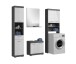 Badezimmer-Set >Scout< in Rauchsilber/Weiß hochglanz - 190x191x34cm (BxHxT)