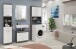 Badezimmer-Set >Scout< in Rauchsilber/Weiß hochglanz - 190x191x34cm (BxHxT)