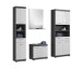 Badezimmer-Set >Scout< in Rauchsilber/Weiß hochglanz - 186x191x34cm (BxHxT)