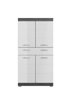 Badezimmer-Set >Scout< in Rauchsilber/Weiß hochglanz - 186x191x34cm (BxHxT)