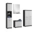 Badezimmer-Set >Scout< in Rauchsilber/Weiß hochglanz - 186x191x34cm (BxHxT)
