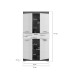 Badezimmer-Set >Scout< in Rauchsilber/Weiß hochglanz - 186x191x34cm (BxHxT)