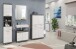Badezimmer-Set >Scout< in Rauchsilber/Weiß hochglanz - 186x191x34cm (BxHxT)