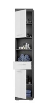 Badezimmer-Set >Scout< in Rauchsilber/Weiß hochglanz - 164x191x34cm (BxHxT)