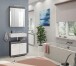 Badezimmer-Set >Scout< in Rauchsilber/Weiß hochglanz - 60x191x34cm (BxHxT)