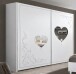 Schlafzimmer-Set >Salvina< in weiss - Kleiderschrank 243x230x57cm + Bett 206x130x205cm (BxHxT)