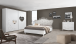 Schlafzimmer-Set >Salvina< in weiss - Kleiderschrank 243x230x57cm + Bett 206x130x205cm (BxHxT)