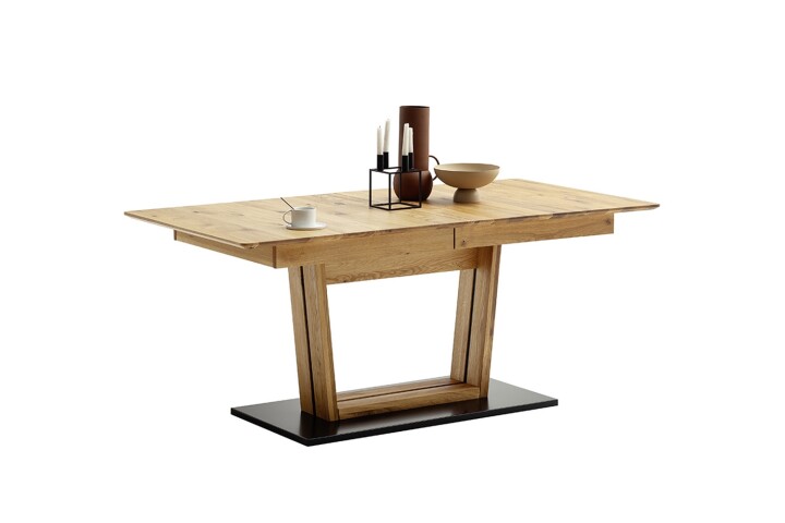 Kulissen-Esstisch >Morena< ausziehbar auf 210cm, in Ast-/Balkeneiche - 160/210x77x90 (BxHxT)