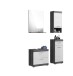 Badezimmer-Set >Scout< in Rauchsilber/Weiß hochglanz - 112x191x34cm (BxHxT)