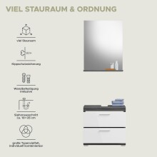 Badezimmer-Set >Scout< in Rauchsilber/Weiß hochglanz - 60x191x34cm (BxHxT)