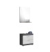 Badezimmer-Set >Scout< in Rauchsilber/Weiß hochglanz - 60x191x34cm (BxHxT)