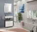 Badezimmer-Set >Scout< in Rauchsilber/Weiß hochglanz - 60x191x34cm (BxHxT)