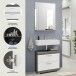Badezimmer-Set >Scout< in Rauchsilber/Weiß hochglanz - 60x191x34cm (BxHxT)